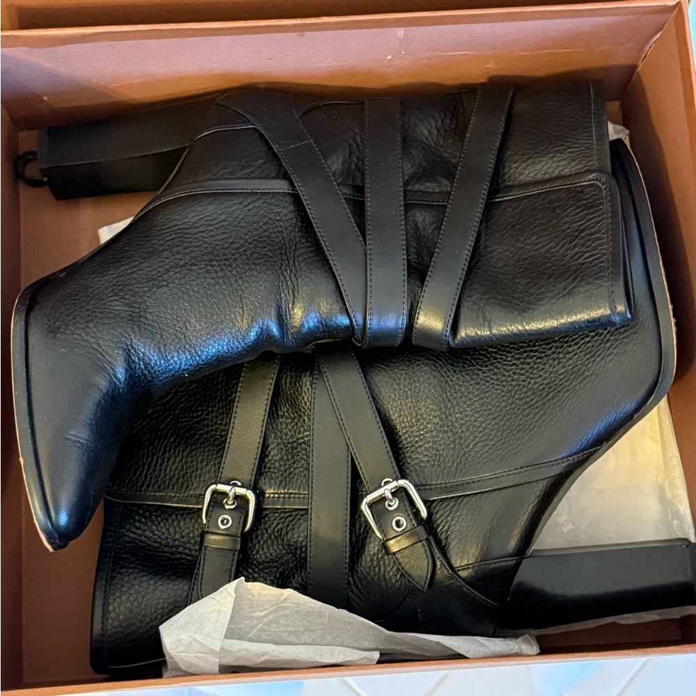 Coach Black Leather Boots